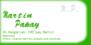 martin papay business card